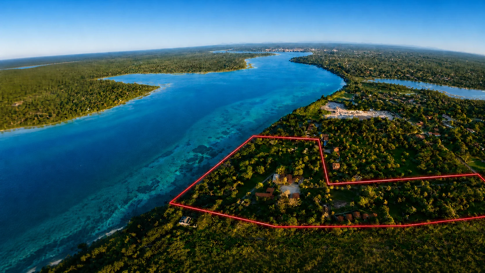 Terreno Nomad's Lagoa demarcado na Lagoa do Paraíso